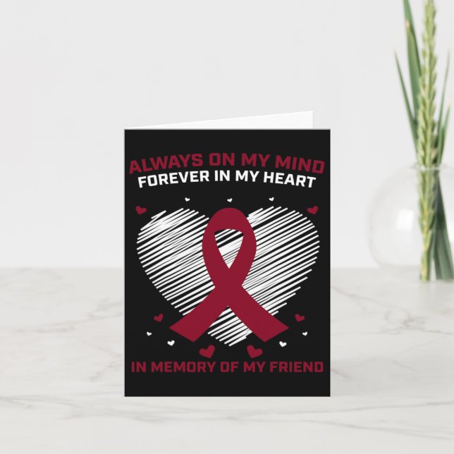 Blood Cancer In Memory Of Friend Multiple Myeloma  Card (Front)