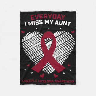 Blood Cancer In Memory Of My Aunt Multiple Myeloma Fleece Blanket