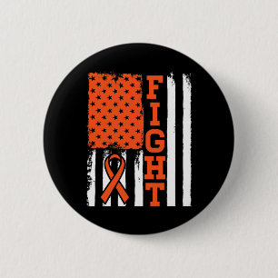 Blood Cancer Leukemia Fight Flag - Cancer Awarenes Button