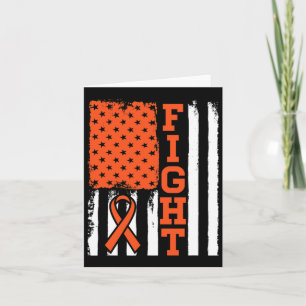 Blood Cancer Leukemia Fight Flag - Cancer Awarenes Card