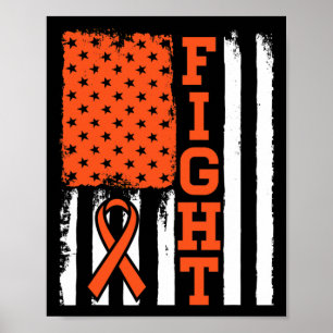 Blood Cancer Leukemia Fight Flag - Cancer Awarenes Poster