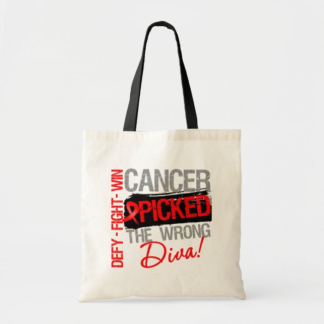Blood Cancer Picked The Wrong Diva Tote Bag (Front)