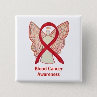 Blood Cancer Red Angel Awareness Ribbon Pins