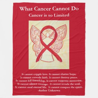 Blood Cancer Red Awareness Ribbon Chemo Blanket