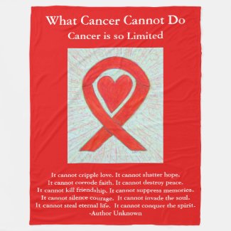 Blood Cancer Red Awareness Ribbon Chemo Blankets