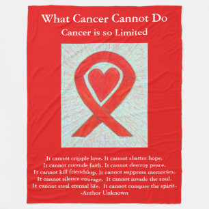 Blood Cancer Red Awareness Ribbon Chemo Blankets