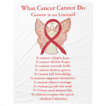Blood Cancer Red Awareness Ribbon Fleece Blanket