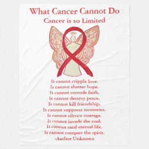 Blood Cancer Red Awareness Ribbon Fleece Blanket