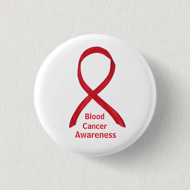 Blood Cancer Red Awareness Ribbon Lapel Pin Button | Zazzle