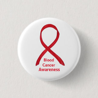 Blood Cancer Red Awareness Ribbon Lapel Pin Button