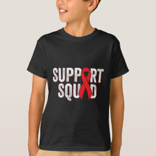 Blood Cancer Red Awareness Ribbon Support Squad T-Shirt