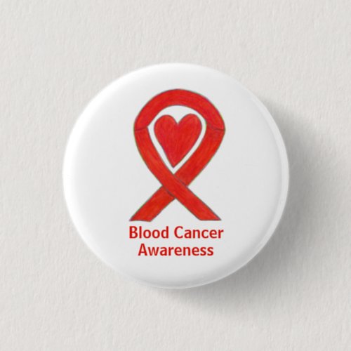 Blood Cancer Red Heart Awareness Ribbon Pins