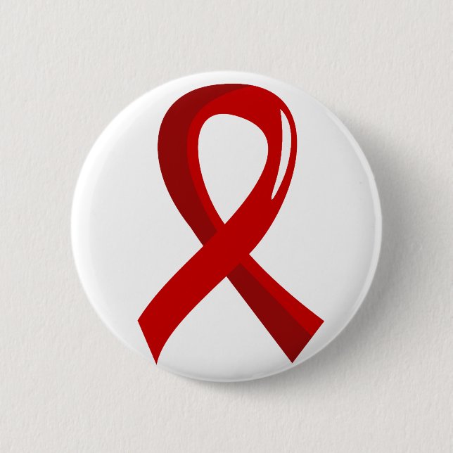 Blood Cancer Red Ribbon 3 Button (Front)