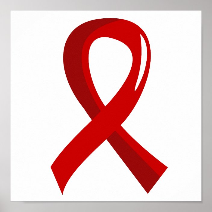 Blood Cancer Red Ribbon 3 Poster | Zazzle.com