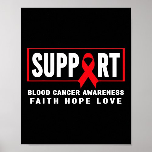 Blood Cancer _ Red Ribbon Blood Cancer Awareness  Poster