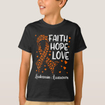 Blood Cancer Ribbon  Faith Hope Love Leukemia Awar T-Shirt