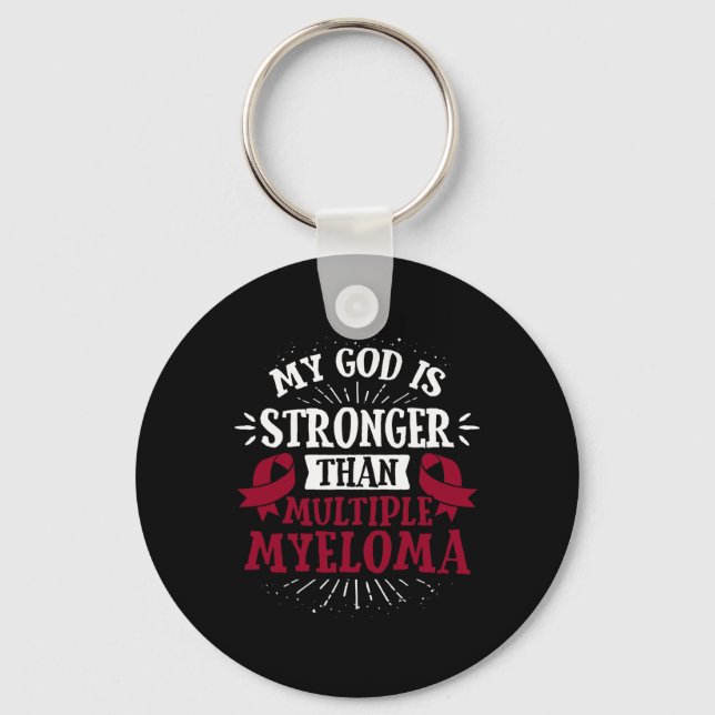Blood Cancer Tee - Multiple Myeloma Awareness  Keychain (Front)