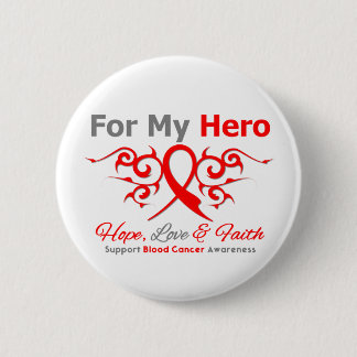 Blood Cancer Tribal Ribbon Hero Pinback Button