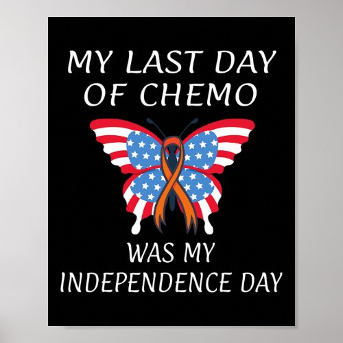 Blood Cancer Usa American Flag Independence Day  Poster