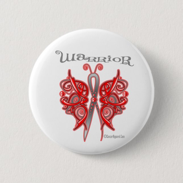 Blood Cancer Warrior Celtic Butterfly Pinback Button (Front)