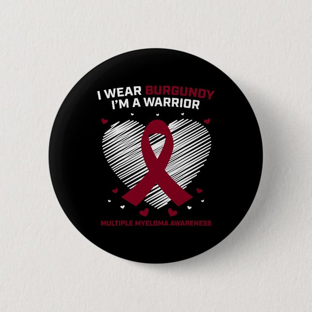 Blood Cancer Warrior Multiple Myeloma Awareness Pr Button (Front)