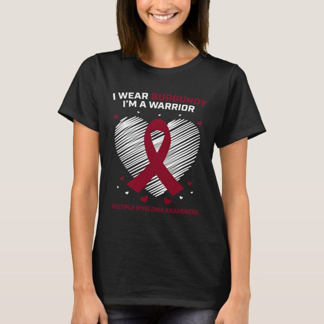 Blood Cancer Warrior Multiple Myeloma Awareness Pr T-Shirt (Front)
