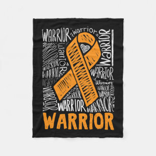 Blood Cancer Warrior Orange Ribbon Awareness Gift  Fleece Blanket