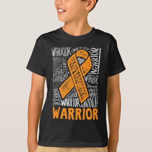 Blood Cancer Warrior Orange Ribbon Awareness Gift  T_Shirt