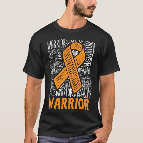 Blood Cancer Warrior Orange Ribbon Awareness Gift  T_Shirt