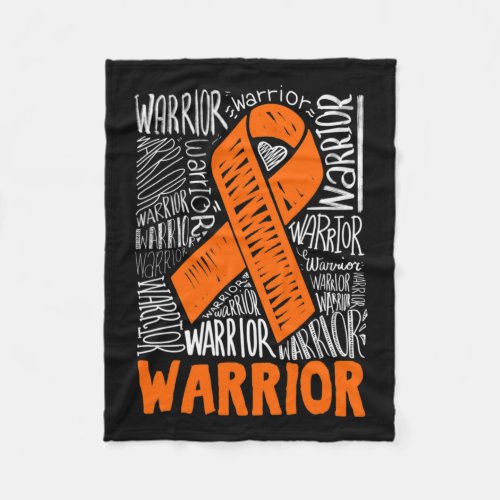 Blood Cancer Warrior Orange Ribbon Awareness Gifts Fleece Blanket