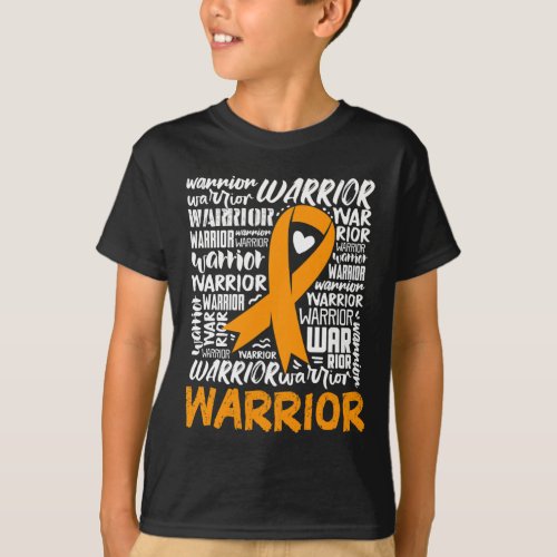 Blood Cancer Warrior Orange Ribbon Awareness  T_Shirt