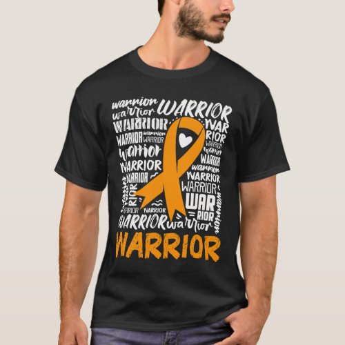 Blood Cancer Warrior Orange Ribbon Awareness  T_Shirt