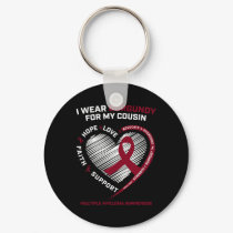 Blood Cancer Wear Burgundy Cousin Multiple Myeloma Keychain