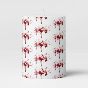 Blood Cascade Halloween Pillar Candle