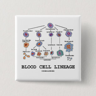 Blood Cell Lineage (Biology Health Medicine) Button