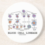 Blood Cell Lineage (Biology Health Medicine) Coaster<br><div class="desc">Ever wondered how a white blood cell evolved or where a red blood cell came from? Showcase your developmental biological style with any of these educational scientific gifts featuring "Blood Cell Lineage", from hemocytoblast and the varying blood cells that are derived from it. No need to be a blood donor,...</div>