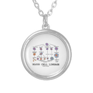 Blood Cell Lineage (Biology Health Medicine) Silver Plated Necklace