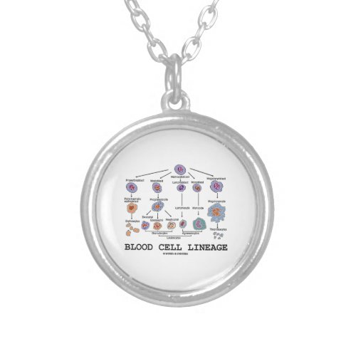 Blood Cell Lineage Biology Health Medicine Silver Plated Necklace