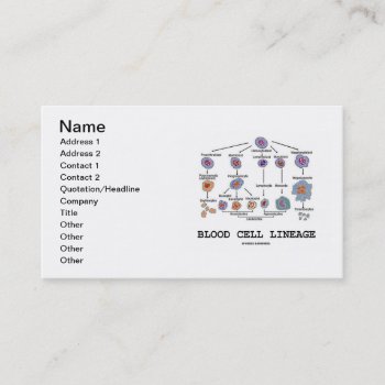 Blood Cell Lineage (hematology) Business Card by wordsunwords at Zazzle