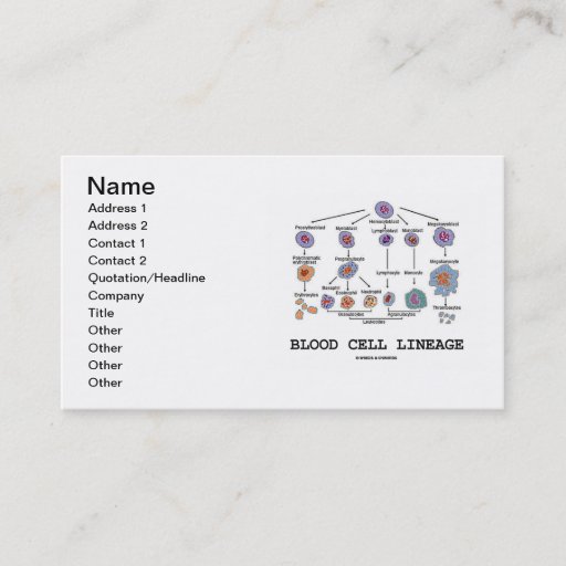 Customizable Blood Cell Lineage (Hematology) Business Cards