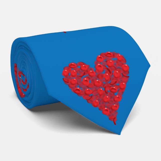 Blood Cells Heart Medical Science Tie (Rolled)