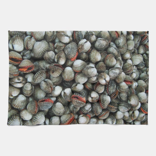 Blood Cockle Shells Kitchen Towel (Horizontal)