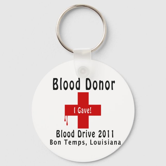 blood donor 2011 W-drops Keychain (Front)