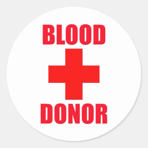 Blood Donor Classic Round Sticker