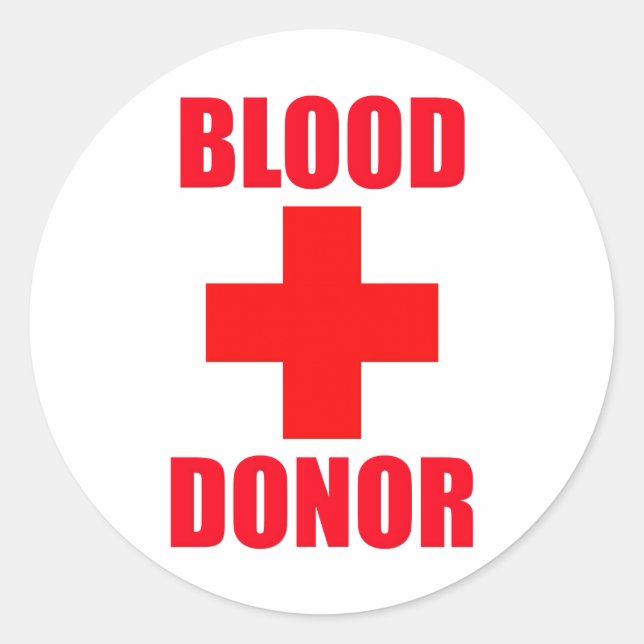 Blood Donor Classic Round Sticker (Front)