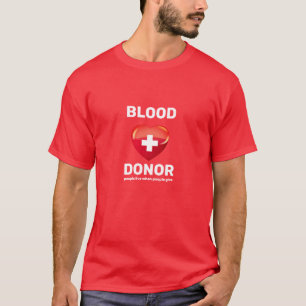 Blood Donor Heart w Cross (People live when...) T-Shirt
