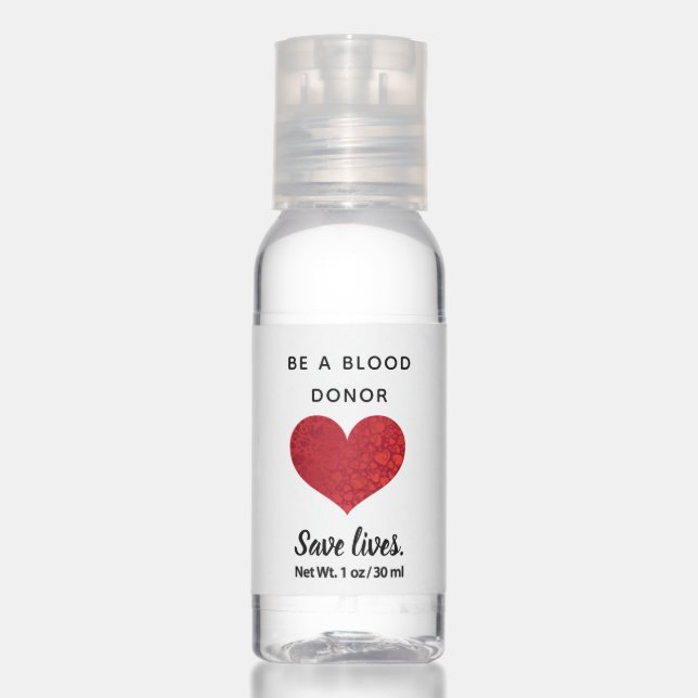 Blood Donor - Save Lives - Hand Sanitizer (Front)
