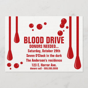BLOOD DONORS NEEDED Halloween Invitation