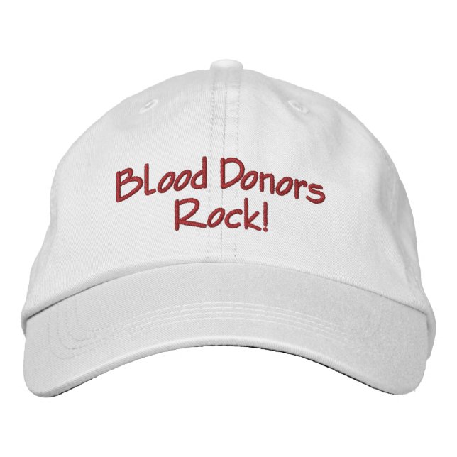 Blood Donors Rock! Embroidered Baseball Cap (Front)