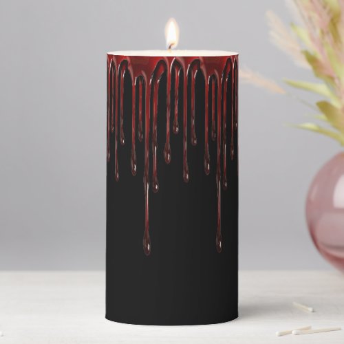 Blood Drips Pillar Candle